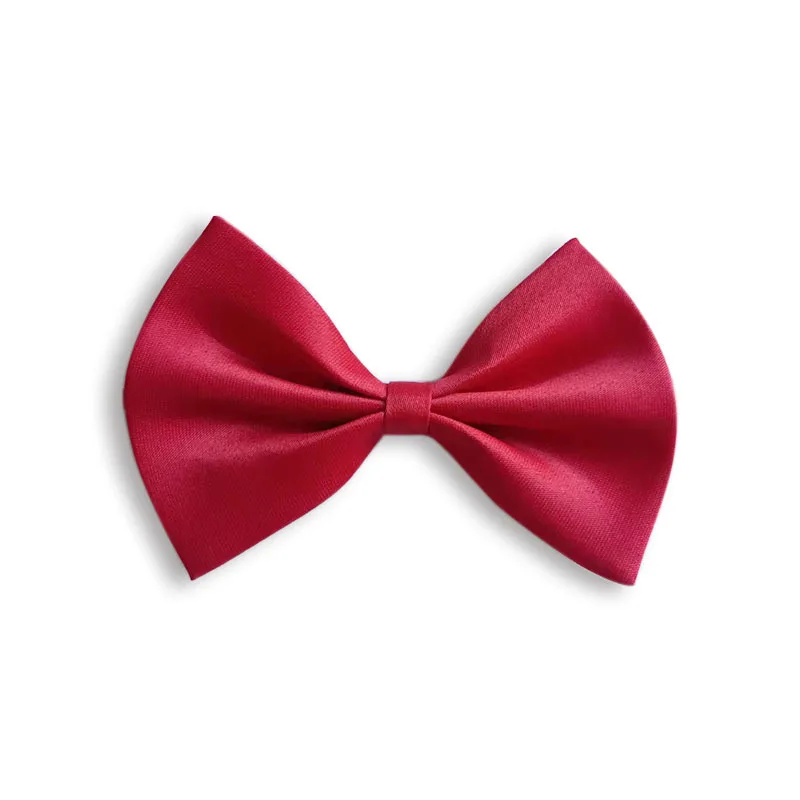 Simple Solid Colour Bow Pet Collar - Bright Red