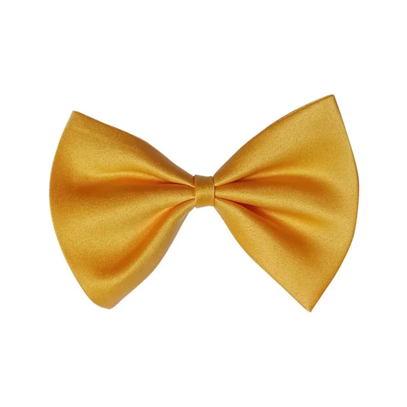 Simple Solid Color Bow Pet Collar - Golden Yellow - View 1
