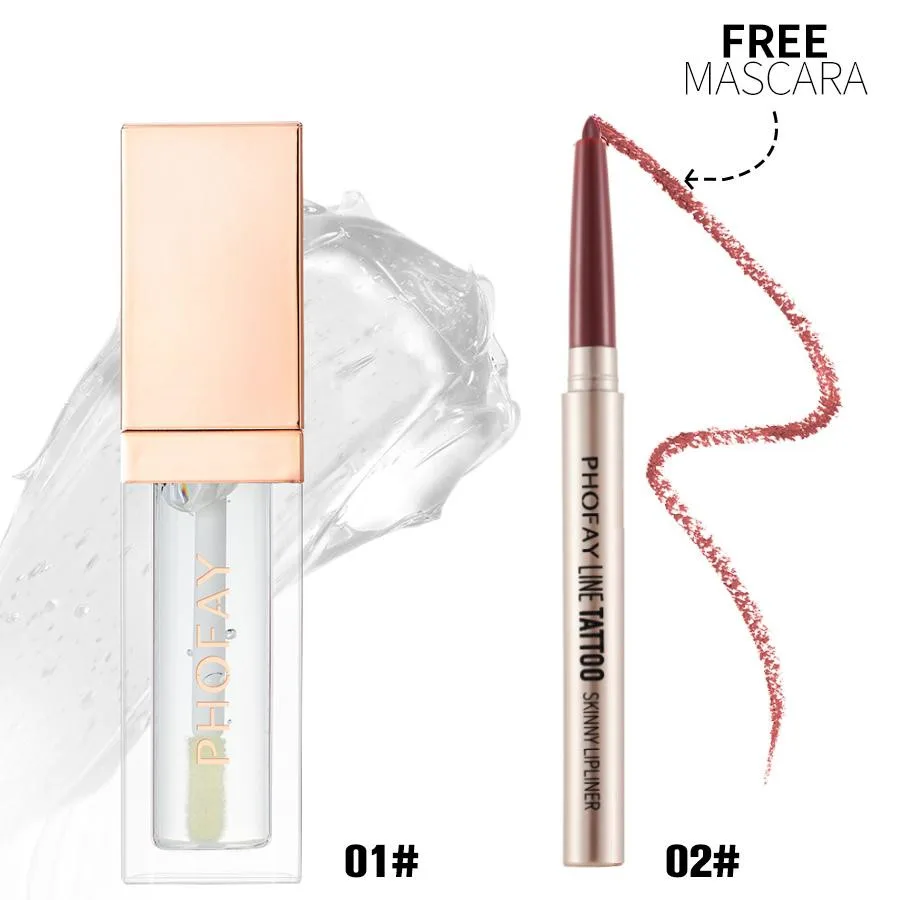 PHOFAY Lipliner And Ultra Glossy Lip Gloss 01 02Set - Shop at LoveMi