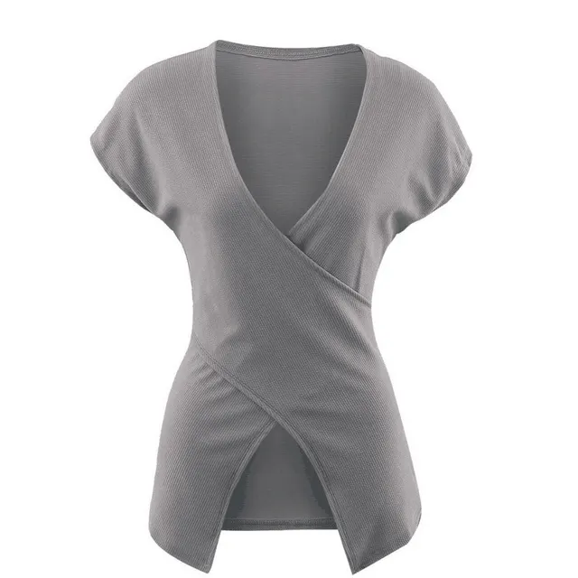Deep V neck Low Cut Slim fit Casual Coat Light Gray - Shop at LoveMi