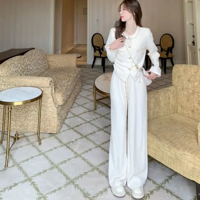 Elegant Socialite Coat Lively Youthful Two piece Suit White Suit - Shop at LoveMi