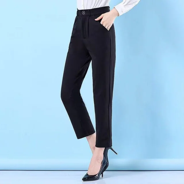 Spring And Summer Black Suit Pants Women's Formal Wear Professional Slim Fit Slimming Pants Black Cropped Pants - Shop at LoveMi