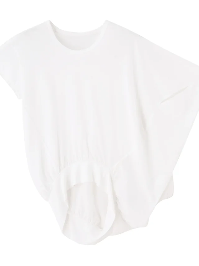 Summer New Irregular Short sleeved T shirt White - Shop at LoveMi