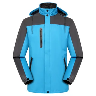 Shell Jacket Outdoor Windproof Waterproof Men And Women Same Coat - Single Layer Lake Blue