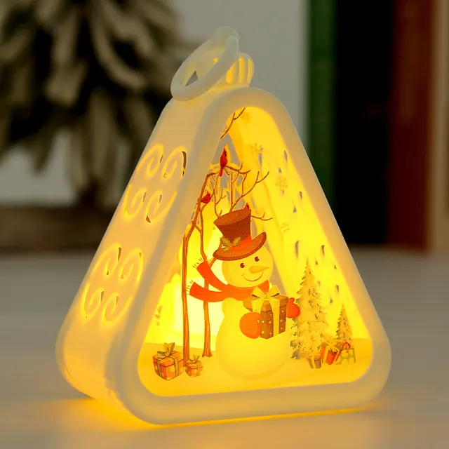 Christmas Decorations Retro Electric Candle Lamp Luminous Ornaments White Snowman - Shop at LoveMi