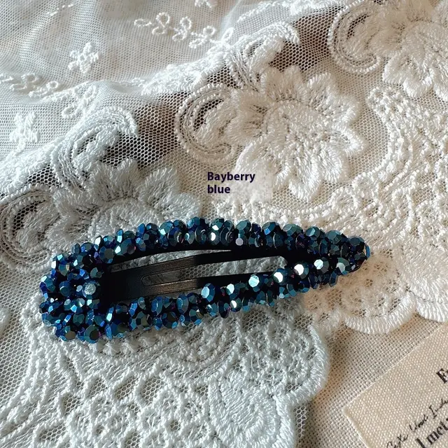 New High grade Drop shaped All match Side Barrettes Bayberry Blue - Shop at LoveMi
