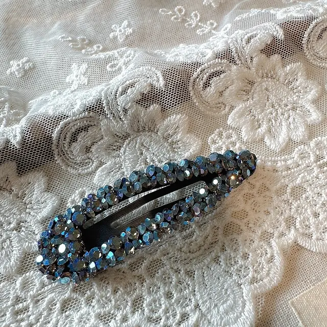 New High grade Drop shaped All match Side Barrettes Blue Gold - Shop at LoveMi