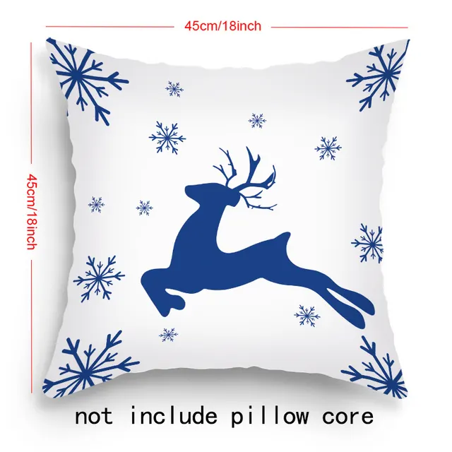 Pillow Cover Cartoon Santa Claus Elk Holiday Decoration Sofa Cushion Cover Abz28 - Shop at LoveMi