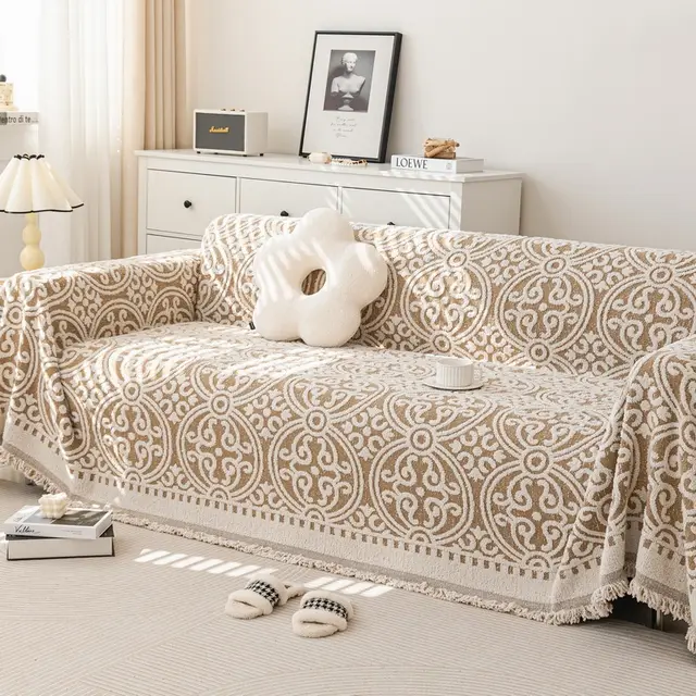 Plush Anti scratch Autumn And Winter Sofa Cover Coffee Color - Shop at LoveMi