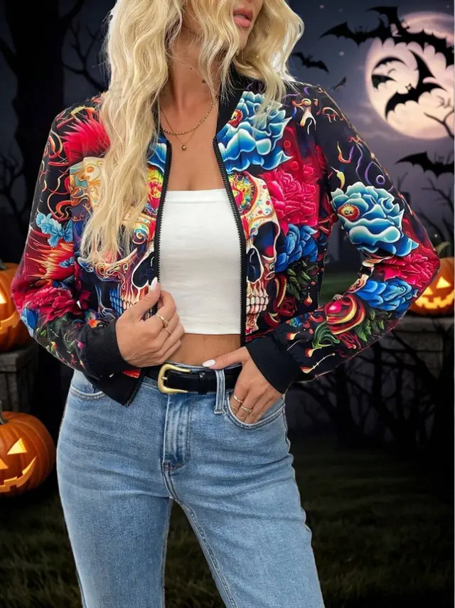 Zipper Decorations Long Sleeve Cardigan Jacket Color 6 As In The Picture - Shop at LoveMi