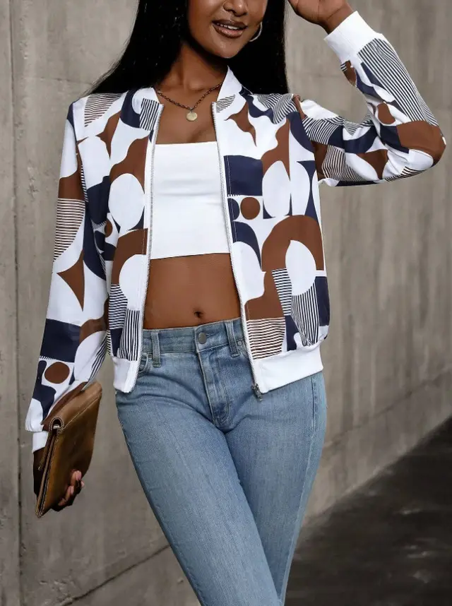 Zipper Decorations Long Sleeve Cardigan Jacket Image Color 2 - Shop at LoveMi