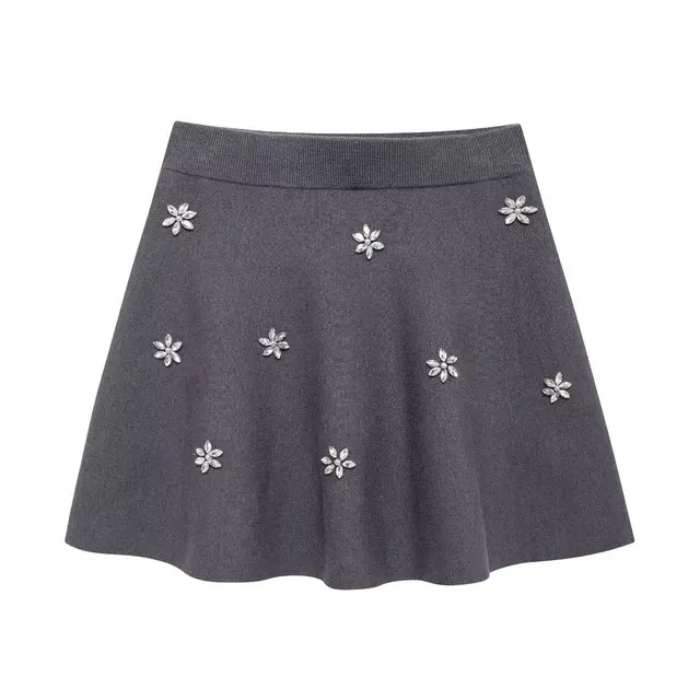 Women's Round Neck Short sleeved Knitted Top Skirt Skirt - Shop at LoveMi