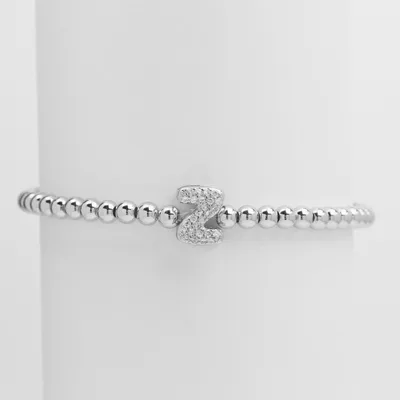 Brass Micro inlaid Bubble Balloon Diy26 English Letters Beaded Bracelet Silver Z - Shop at LoveMi