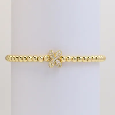 Brass Micro inlaid Bubble Balloon Diy26 English Letters Beaded Bracelet X - Shop at LoveMi