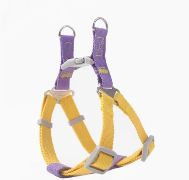 Contrast Color Vest style Pet's Chest back Traction Dog Leash Yellow Purple - Shop at LoveMi