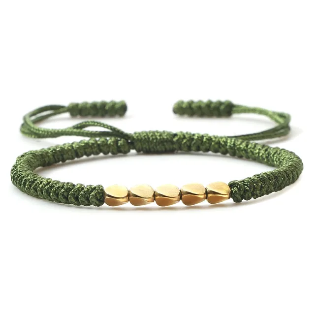 Blue Tiger eye Bracelet Single Circle Beaded Foreign Trade Ornament Green Line Copper Bead - Shop at LoveMi