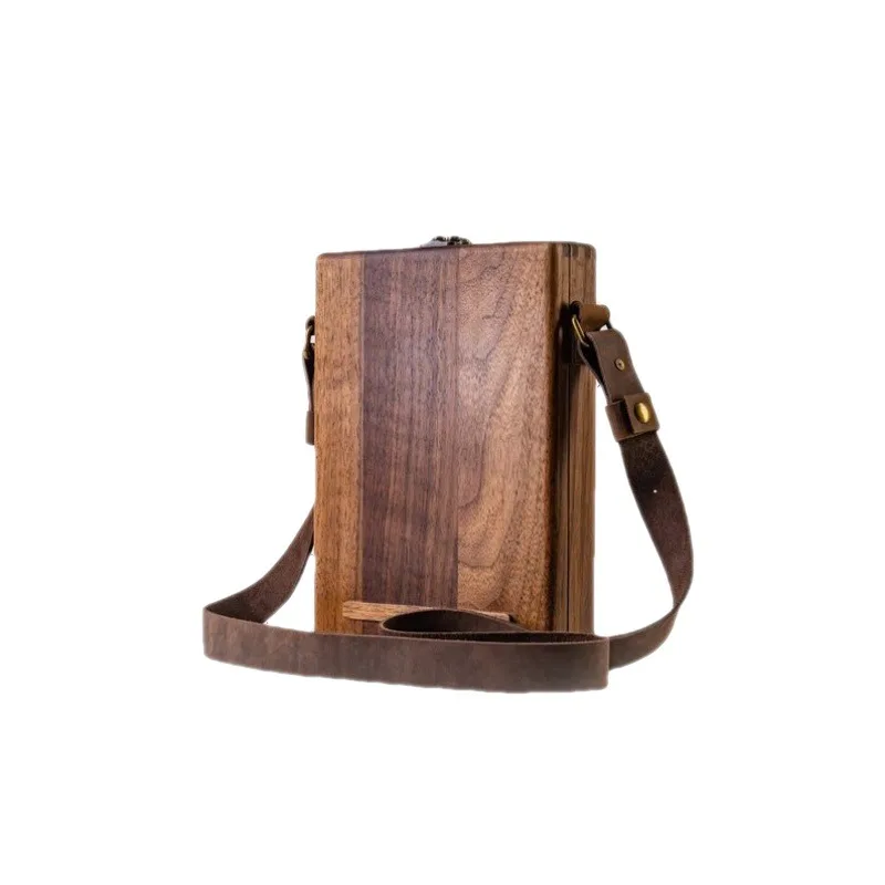 Writer Messenger Wooden Box Walnut Briefcase Wood Color - Shop at LoveMi