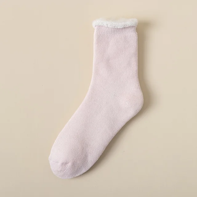 Women's Mid calf Winter Fleece Lined Padded Warm Keeping Sleeping Floor Cashmere Socks Nga4 Color - Shop at LoveMi