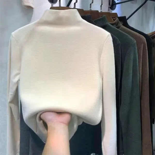 Solid Color Student Top Korean Style Long Sleeve Apricot - Shop at LoveMi