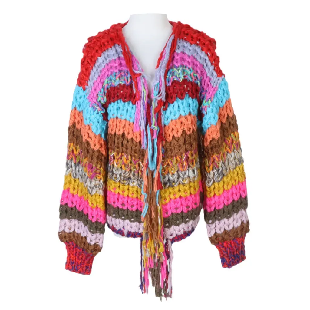 Lazy Sweater Women's Cardigan Rainbow - Colorized Sweater Cardigan