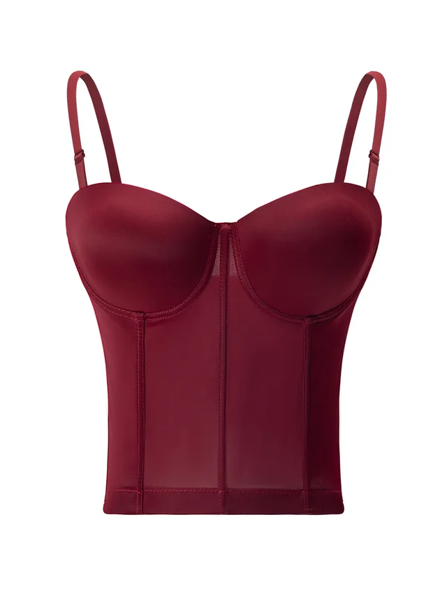 Fishbone Waist Shaping Camisole For Women Wine Red - Shop at LoveMi