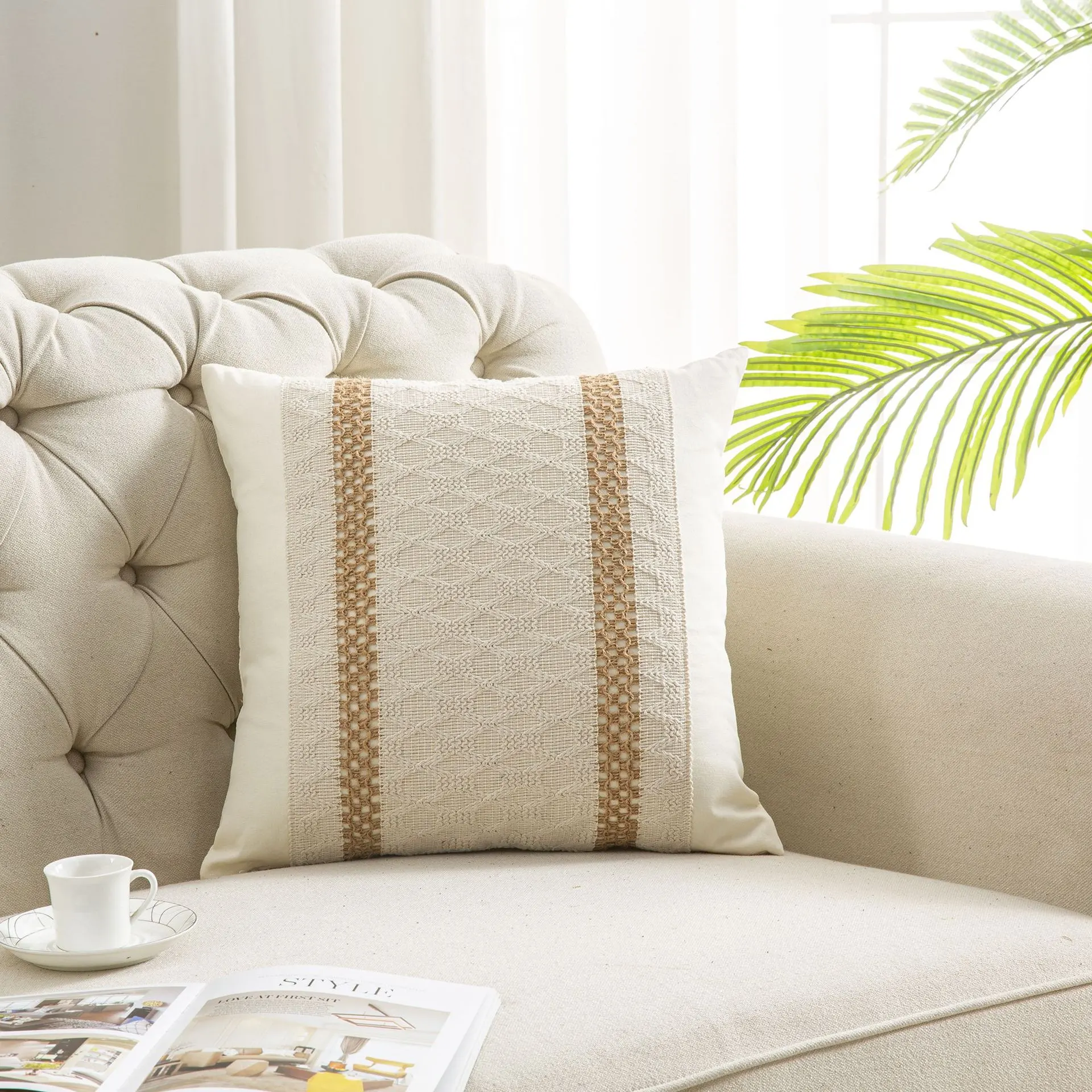 New Cotton And Linen Bohemian Pillow And Cushion Cover - Fine Linen On Both Sides