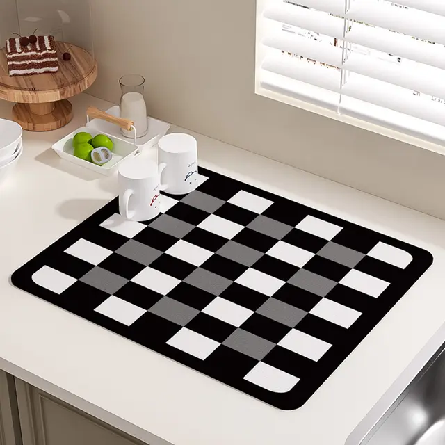 Kitchen Countertop Water Draining Pad Absorbent Dry Square Non slip Wash free Heat Insulation Inslora City - Shop at LoveMi