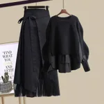 Black Skirt Black Sweater