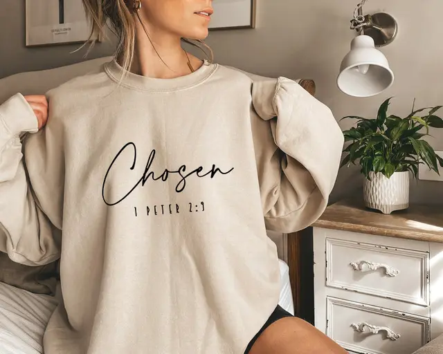 Women's Letter Floral Print Long Sleeve Pullover Apricot - Shop at LoveMi