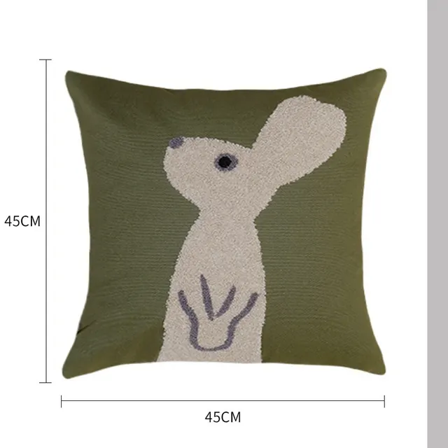 Cotton Canvas Animal Towel Embroidery Thorn Pillow Cybz161 - Shop at LoveMi