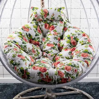 Swing Bird Nest Rattan Chair Removable And Washable Round Cradle Chair Cushion - Peony Green Round Pad