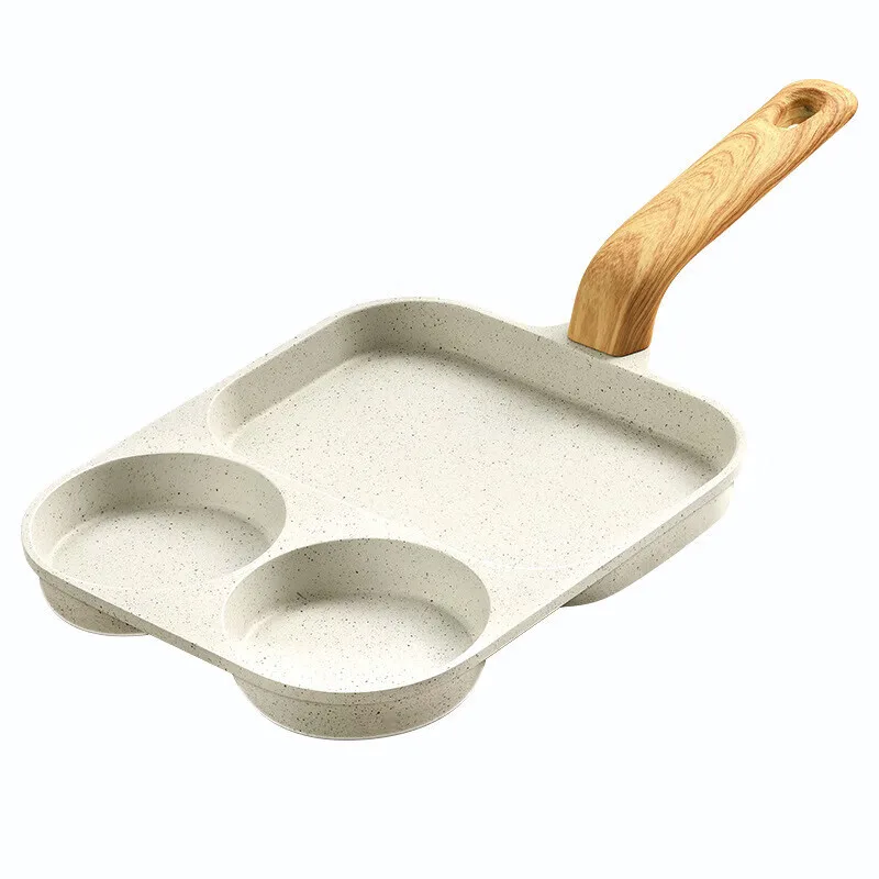 Non-stick Pan Medical Stone Plus-sized Egg Frying Pan - Beige Universal Style