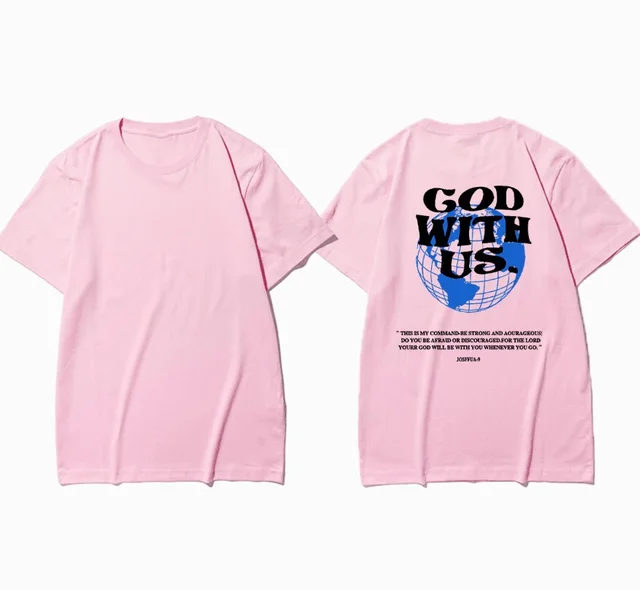 Letter Print Short sleeve Casual Retro T shirt Women B22Ins85397 Pink - Shop at LoveMi