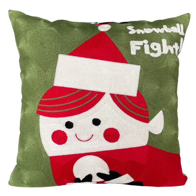 Christmas Gift New Year Cute Cartoon Office Cushion Throw Pillowcase Christmas Hat Girl - Shop at LoveMi