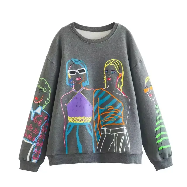 Autumn And Winter New Casual 3D Digital Printing Long Sleeve Women's Sweater Afo3323 Style - Shop at LoveMi