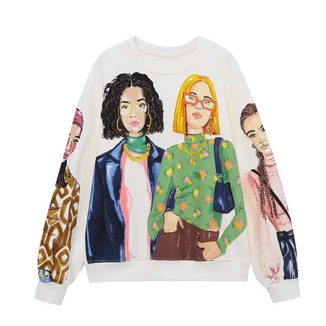 Autumn And Winter New Casual 3D Digital Printing Long Sleeve Women's Sweater Afo3327 Style - Shop at LoveMi