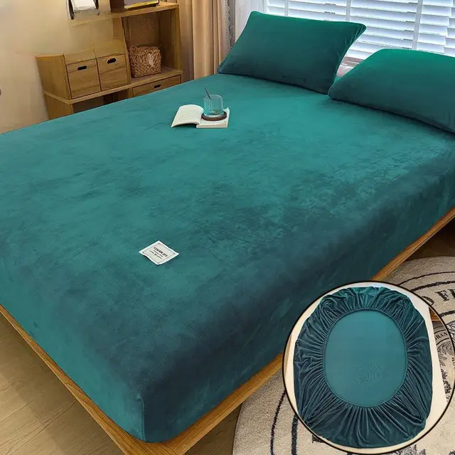 Milk Fiber Single piece All inclusive Non slip Coral Flannel Sets Fitted Sheet Enjoy - Shop at LoveMi