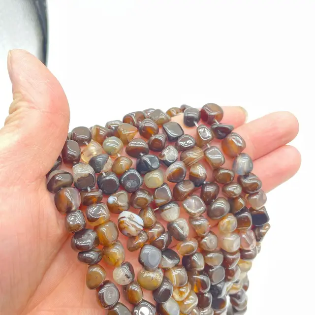 Natural Colored Agate Shaped Scattered Beads Coffee Gray - Shop at LoveMi