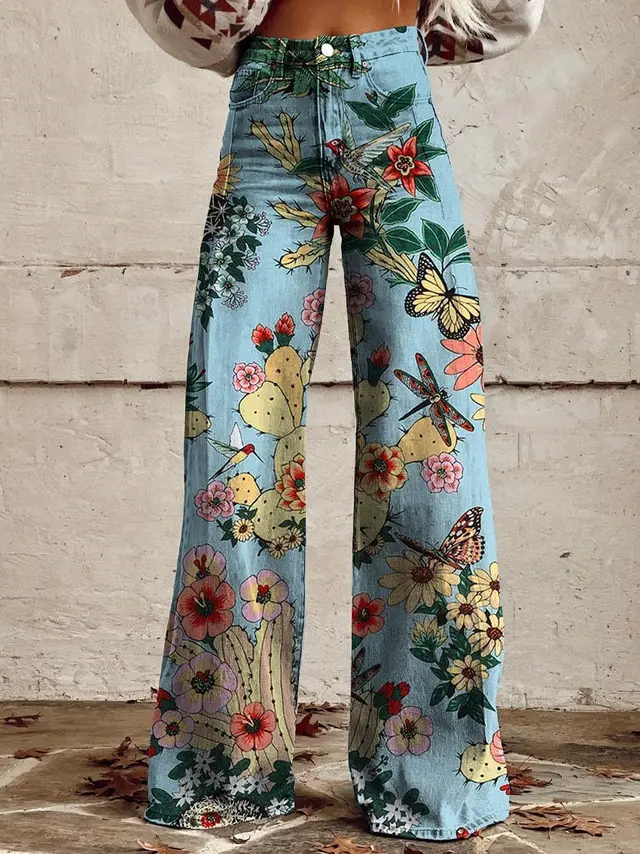 Thin Anti 3D Trendy Bell bottom Pants Women's Denim Wide leg Pants Yn1836Mc - Shop at LoveMi