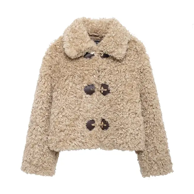 Casual Style Women's Jacket Thick Lapel Loose Top Brown - Shop at LoveMi