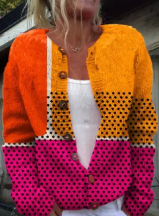 New Geometric 3D Digital Printing Cardigan Sweater - Style1