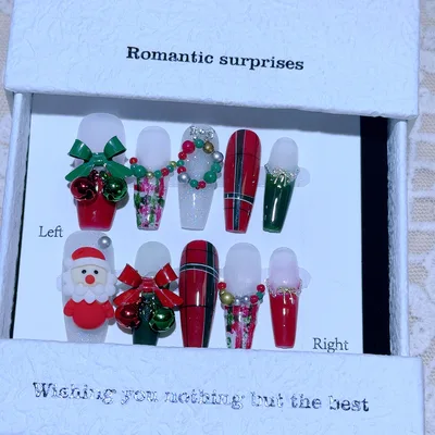 Handmade Christmas Series Wear Nail Detachable Nail Beauty A276 - Shop at LoveMi