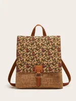 Affordable Luxury Fashion High-grade Fashion Retro Printed Backpack - Gold