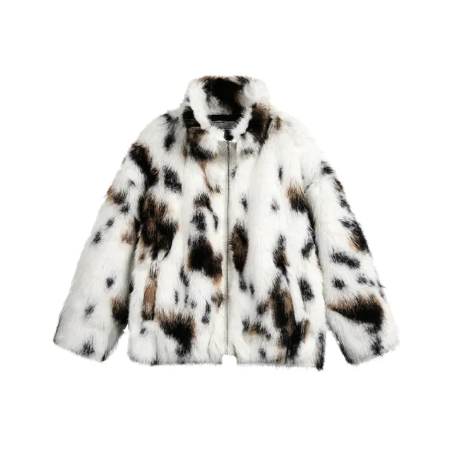 Real Shot American Fur Integrated Cotton Coat Jacket White - Shop at LoveMi