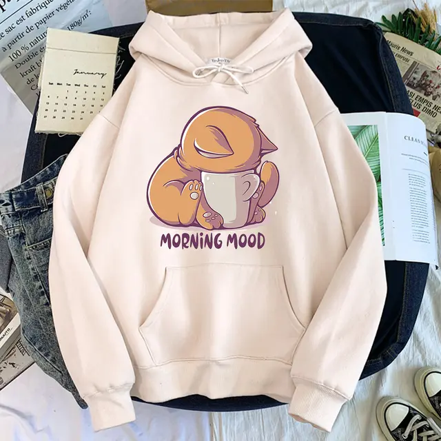 Cartoon Cute Animal Velvet Hoodie Beige - Shop at LoveMi