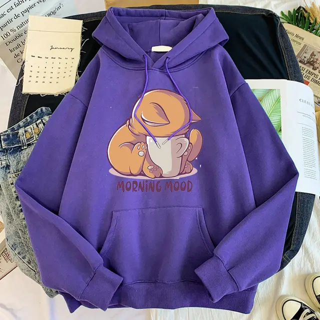 Cartoon Cute Animal Velvet Hoodie Purple - Shop at LoveMi