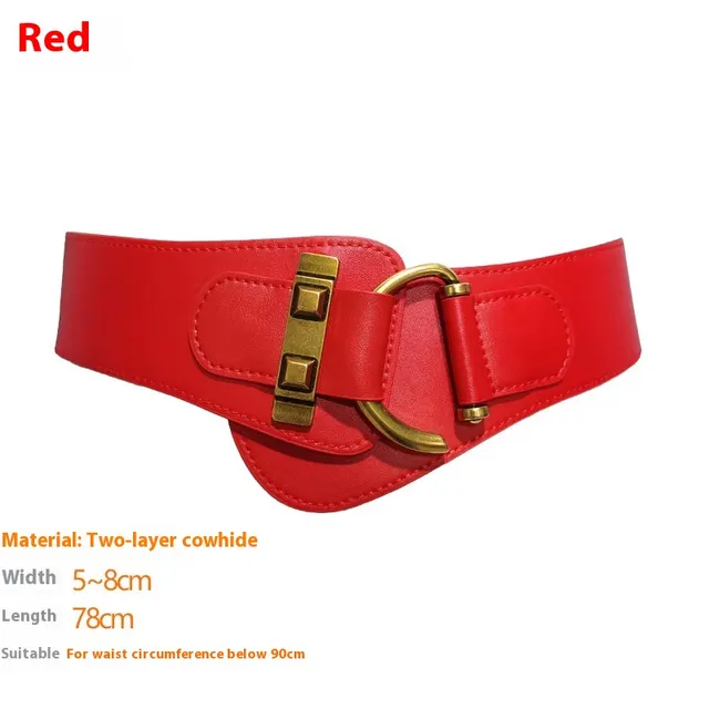 Leather Waist Seal Ladies Decoration Red - Shop at LoveMi