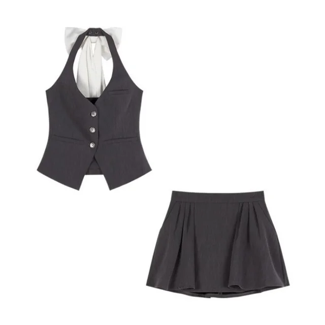 Suit Women's Summer French Style Vest Flower Skirt - Shop at LoveMi