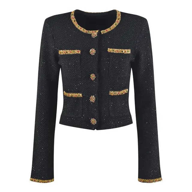 Socialite Light Luxury Two piece French Sequins Soft Jade Warm Top - Shop at LoveMi