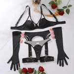 Black Ribbon Gloves